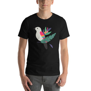 Unisex exotic bird with feathers t-shirt