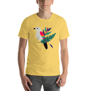 Unisex exotic bird with feathers t-shirt
